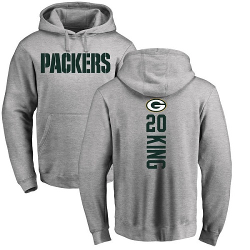 Men Green Bay Packers Ash #20 King Kevin Backer Nike NFL Pullover Hoodie Sweatshirts